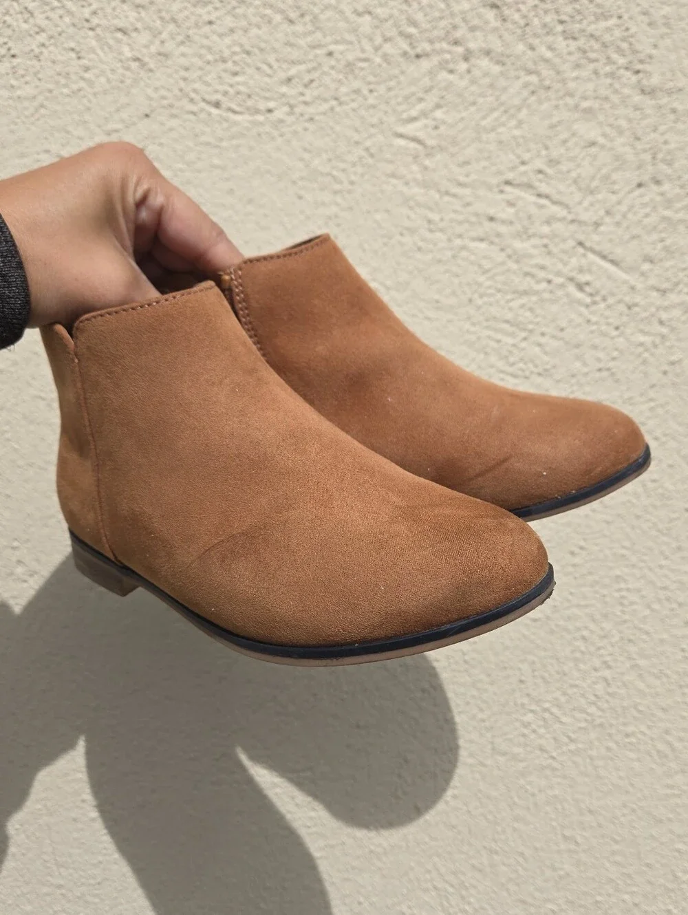 Cat & Jack Girls' Suede Ankle Booties in Tan